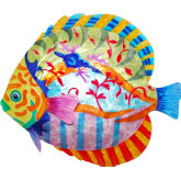 Fish Colorful 14" Wall Decor Discus