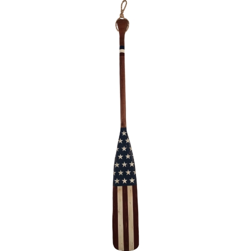 60" Oar Wall Decor in American Flag Painted Wood & Rope