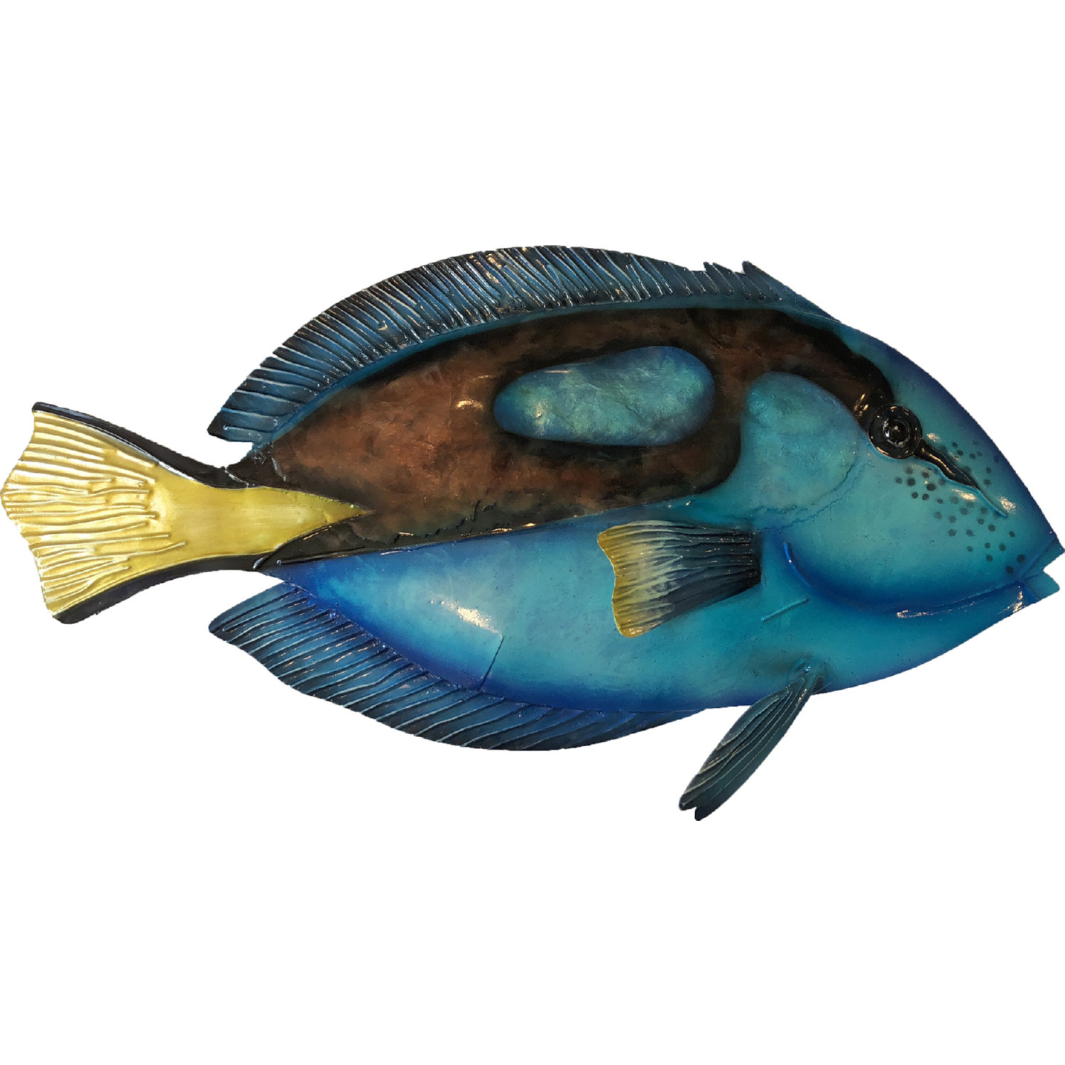 Metal Blue Teal Angelfish Wall Art – Caribbean Rays