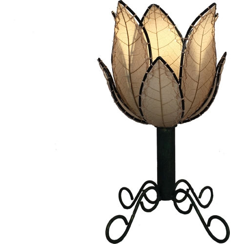 Outdoor Indoor Lotus Table Lamp in Cocoa Leaf