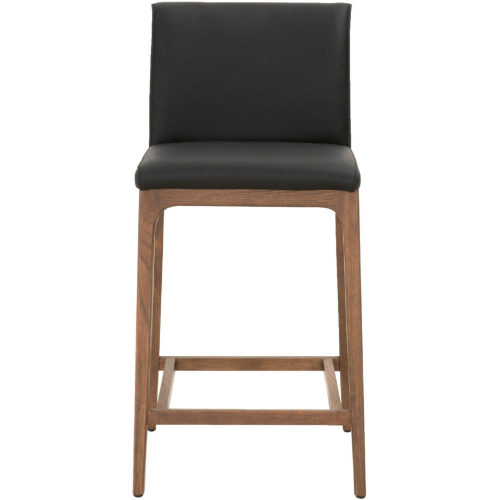 Alex Counter Stool in Sable Top Grain Leather & Walnut Oak