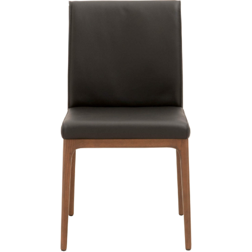 Alex Dining Chair in Sable Top Grain Leather & Walnut Oak (Set of 2)