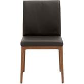 Alex Dining Chair in Sable Top Grain Leather & Walnut Oak (Set of 2)