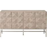 Atlas Media Sideboard in Natural Gray Wood & Brushed Stainless