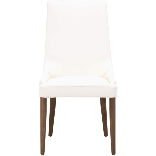 Aurora Dining Chair in Alabaster Top Grain Leather on Walnut (Set of 2)