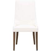 Aurora Dining Chair in Alabaster Top Grain Leather on Walnut (Set of 2)