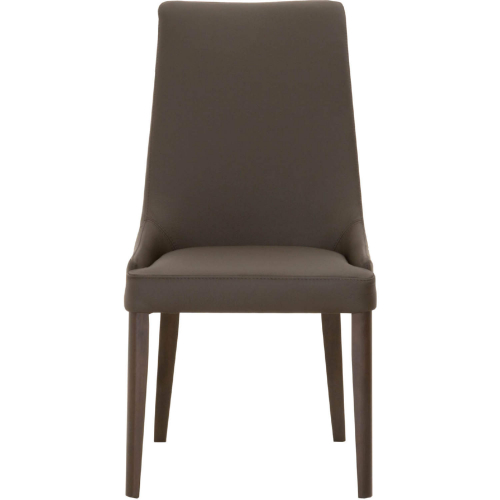 Aurora Dining Chair in Dark Umber Top Grain Leather on Dark Wenge (Set of 2)