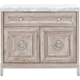 Azure Media Chest in Gray Wood, White Carrera Marble & Steel