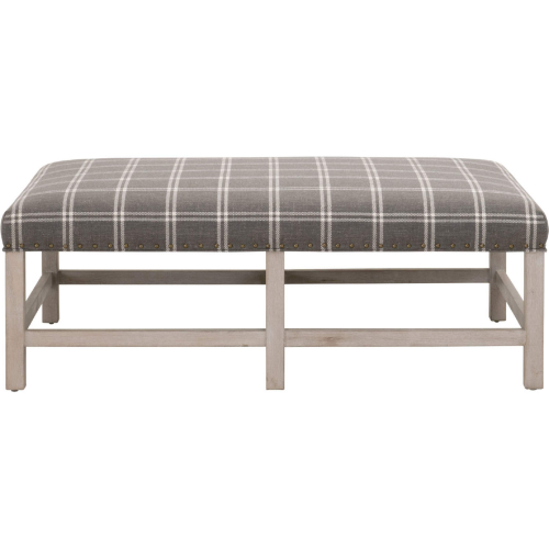 Blakely Coffee Table in Smoke Gray Pattern Fabric & Gray Wood