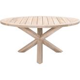 Boca Outdoor 63" Round Dining Table in Grey Teak 6829.GT