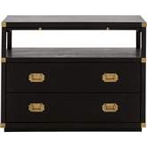 Bradley 2 Drawer Nightstand in Brushed Black & Brushed Gold