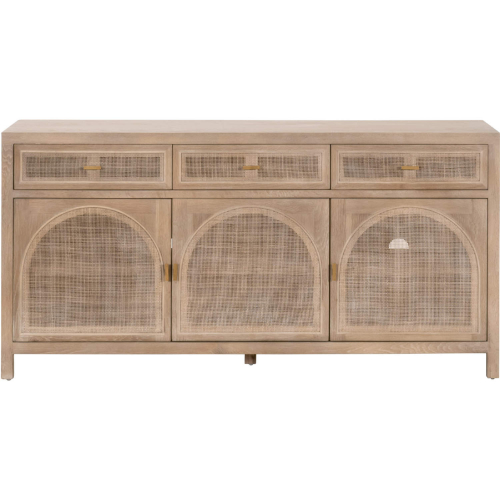 Cane Media Sideboard in Smoke Gray Oak & Cane