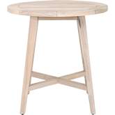 Carmel Outdoor 36" Round Counter Dining Table in Gray Teak