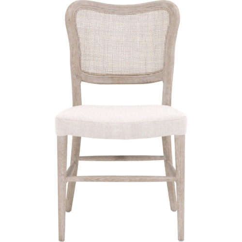 Cela Dining Chair in Bisque Fabric, Cane & Wood (Set of 2)