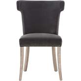 Celina Dining Chair in Dark Gray Velvet & Wood