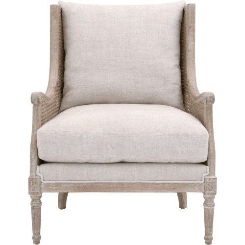 Churchill Accent Club Chair in Cane, Oak & Bisque Fabric