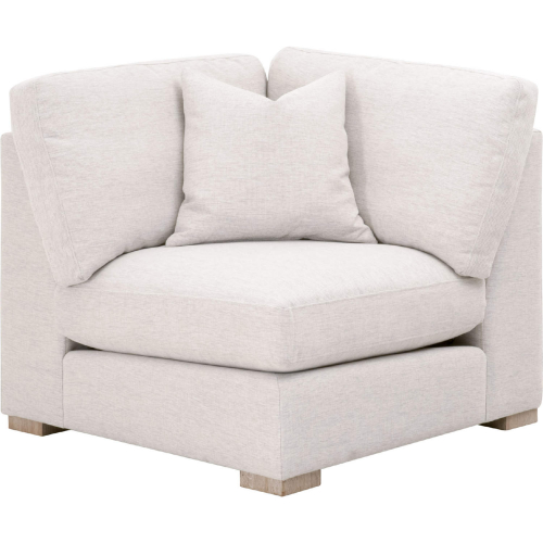 Clara Modular Sectional Unit Corner Chair in Stone Fabric & Gray Oak