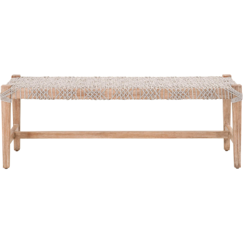 Costa Dining Bench in Taupe & White Rope on Grey Mahogany