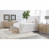 Costa Dining Bench in Taupe & White Rope on Grey Mahogany 6848.WTA/NG