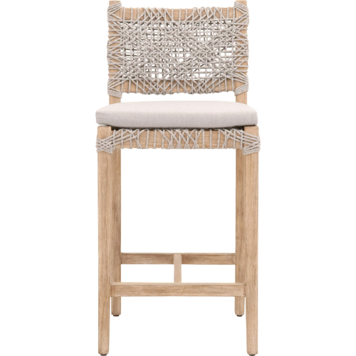 Costa Counter Stool in Gray Mahogany, Taupe & White