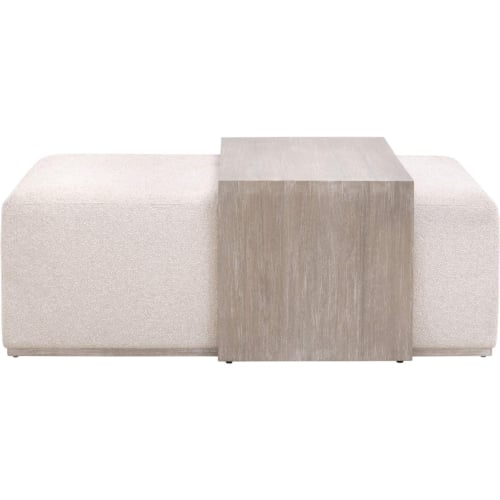 Dovetail Coffee Table in LiveSmart Gellar Linen & Natural Gray Acacia