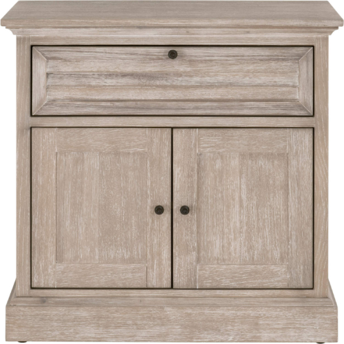 Eden 1 Drawer 2 Door Nightstand in Natural Gray Acacia Wood