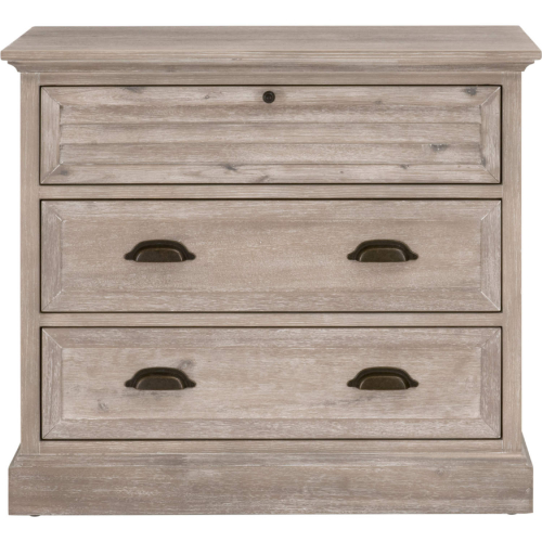 Eden 3 Drawer Nightstand in Natural Gray Acacia Wood