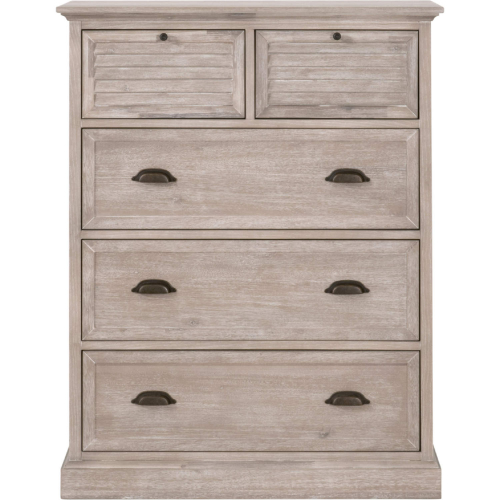 Eden 5 Drawer High Chest in Natural Gray Acacia Wood 6058.NG