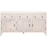 Emerie 62" TV Stand Media Sideboard in White Wash Pine & White Quartz 8015.WW-PNE/WHTQ