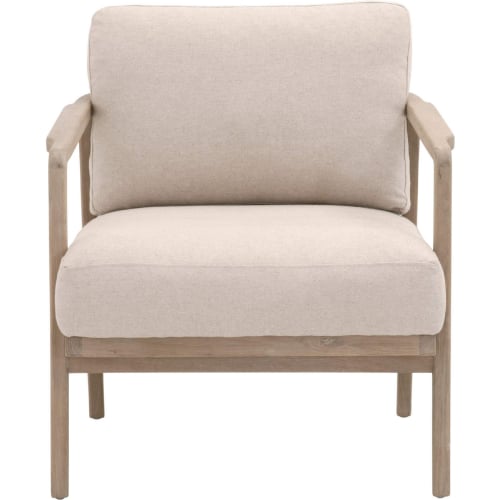 Harbor Accent Club Chair in Gray Oak, White Rope & Linen