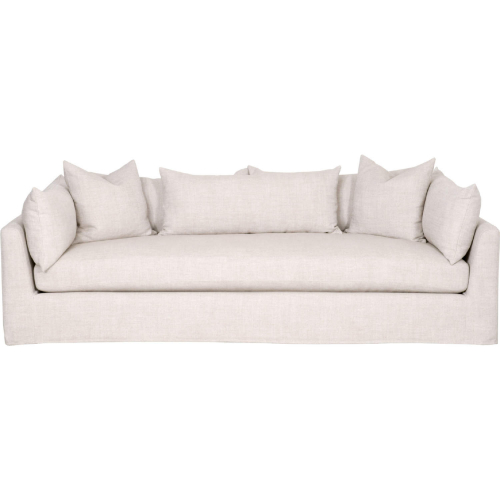 Haven 95" Lounge Slipcover Sofa in Bisque Fabric