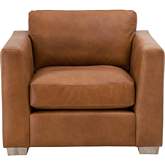 Hayden Taper Arm Chair in Whiskey Brown Top Grain Leather & Oak 6600-1.WHBRN/NG