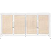 Holland Media Sideboard in Matte White & Rattan 6142.WHT/NAT