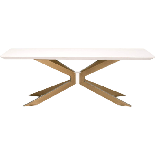 Industry 87" Dining Table  in Ivory Concrete & Brass