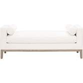 Keaton Bench in Pearl Fabric & Natural Gray Oak