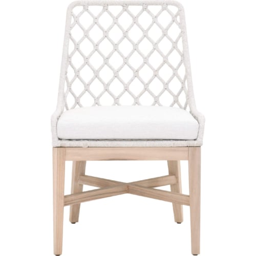 Lattis Outdoor Dining Chair in Grey Teak & White