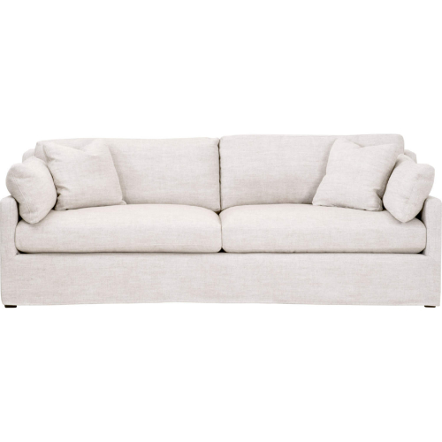 Lena 95" Slope Arm Slipcover Sofa in Bisque Fabric