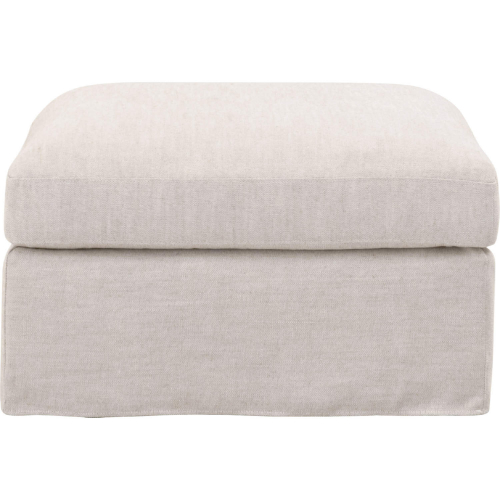 Lena Modular Slipcover Ottoman in Bisque Linen