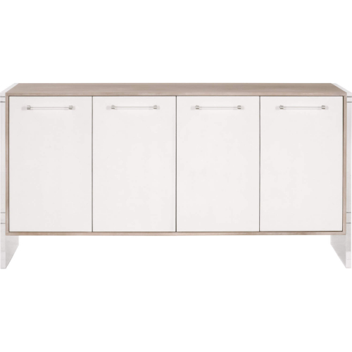 Lorin Media Sideboard in Pearl White Faux Shagreen, Acacia & Acrylic 6109.NG/PRL-SHG/BSL