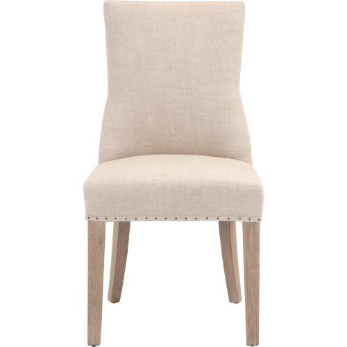 Lourdes Dining Chair in Gray Wood & Bisque Fabric 6416UP.BIS-BT/NG (Set of 2)