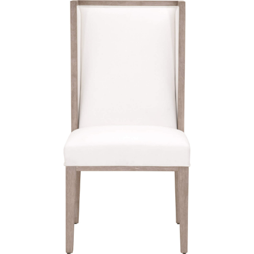 Martin Wing Back Dining Chair in Pearl Fabric on Grey Wood 6009.NG/LPPRL (Set of 2)