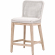 Mesh Counter Stool in White Speckle Rope & Fabric on Gray Wood 6853CS.WHT/WHT/NG