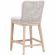Mesh Counter Stool in White Speckle Rope & Fabric on Gray Wood 6853CS.WHT/WHT/NG