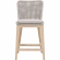 Mesh Outdoor Counter Stool in Taupe & White Rope, Gray Fabric & Wood 6853CS.WTA/PUM/GT