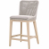 Mesh Outdoor Counter Stool in Taupe & White Rope, Gray Fabric & Wood 6853CS.WTA/PUM/GT