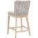 Mesh Outdoor Counter Stool in Taupe & White Rope, Gray Fabric & Wood 6853CS.WTA/PUM/GT