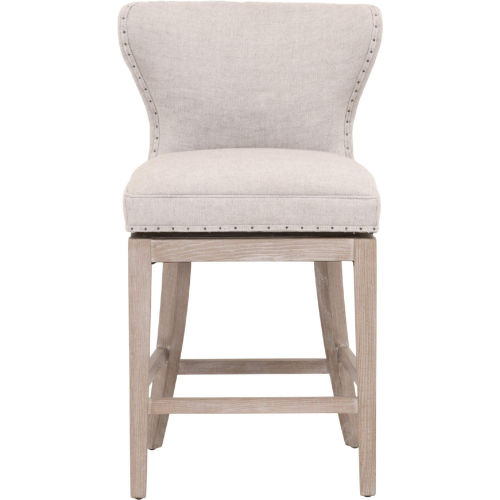 Milton Swivel Counter Stool in Bisque French Linen & Natural Gray Ash 6421-CSUP.BIS-BT/NG