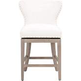 Milton Swivel Counter Stool in Pearl Fabric & Gray Wood 6421-CSUP.LPPRL-BT/NG