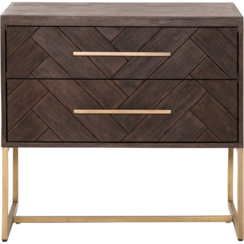 Mosaic Nightstand in Rustic Java & Brushed Gold Stainless Steel