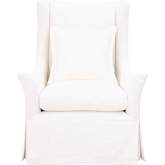 Otto Slipcover Swivel Club Chair in Cream Fabric